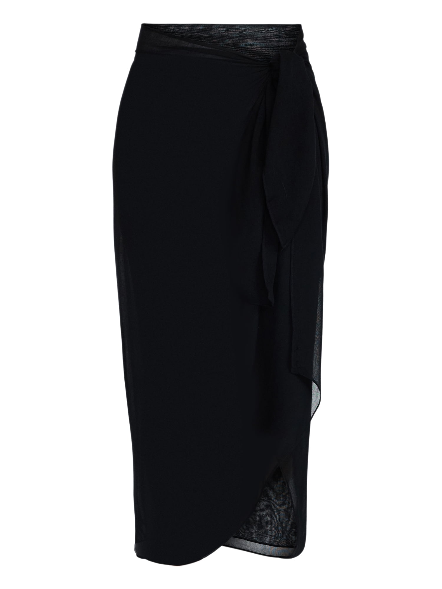 Time and Tru Women's Solid Pareo, One Size, Black Soot