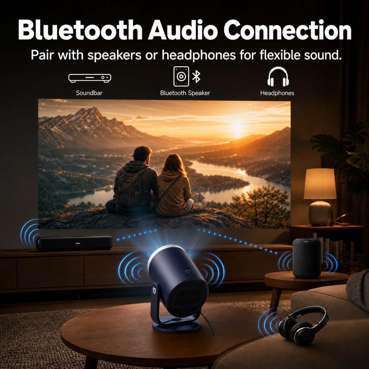 Vamvo Mini Projector WiFi Bluetooth 240° Rotating photo 5