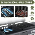 thumbnail image 2 of Propane Gas Griddle Charcoal Grill Combo Flat Top Griddle W/Dual Lids & 2 Side Shelves Dual Fuel BBQ Grill for Outdoor Barbecue, 2 of 7