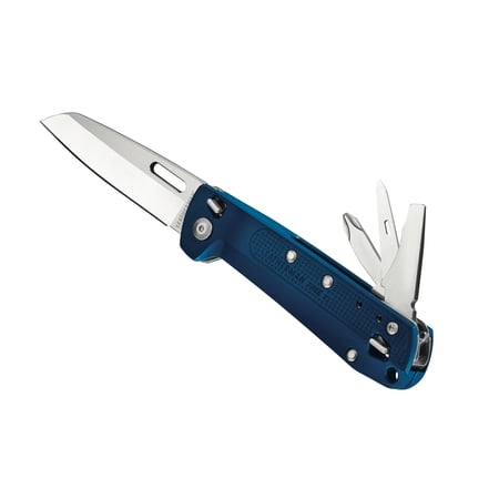 LEATHERMAN FREE K2 EDC Pocket Multitool with Knife Magnetic Locking Aluminum Handles and Pocket Clip Made in the USA Navy
