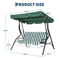 thumbnail image 4 of Outdoor Porch Swing Chair with Stand&Adjustable Canopy&Thick Cushions,3 Seat Patio Porch Swing with Steel Frame for Backyard Lawn Garden,800LBS Capacity, 4 of 7