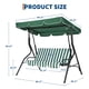 thumbnail image 3 of Columpio de Jardín + Terraza – Banco para 3 Personas 275kg, Estructura de Acero con Toldo Ajustable, Color Verde a Rayas – Cojines Gruesos Impermeables – Ideal para Patio, Césped y Áreas Exteriores, 3 of 8
