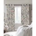 thumbnail image 2 of Spring Flowers Blackout Curtains 45 Inches Long, Kitchen Black Out Window Treatments, Blue Pink Floral Leaves Farmhouse Vintage Plants Thermal Lined Drapes for Small Window with Grommet 42"x45", 2 of 8
