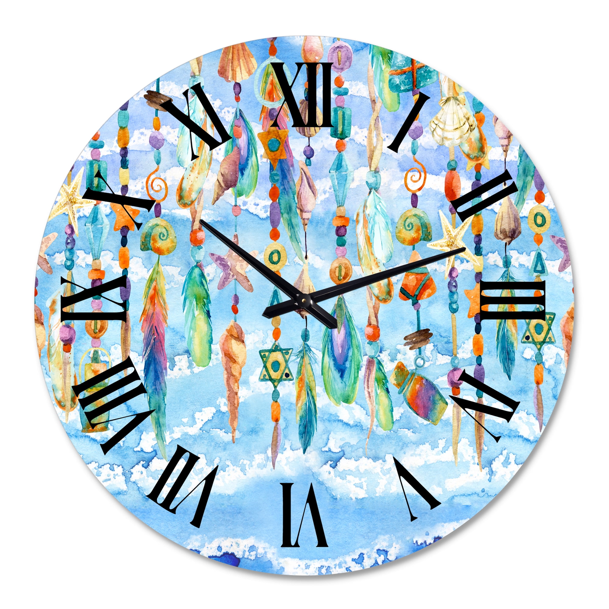 Designart 'Jewelry Of Sea Shell And Beads' Traditional Wall Clock