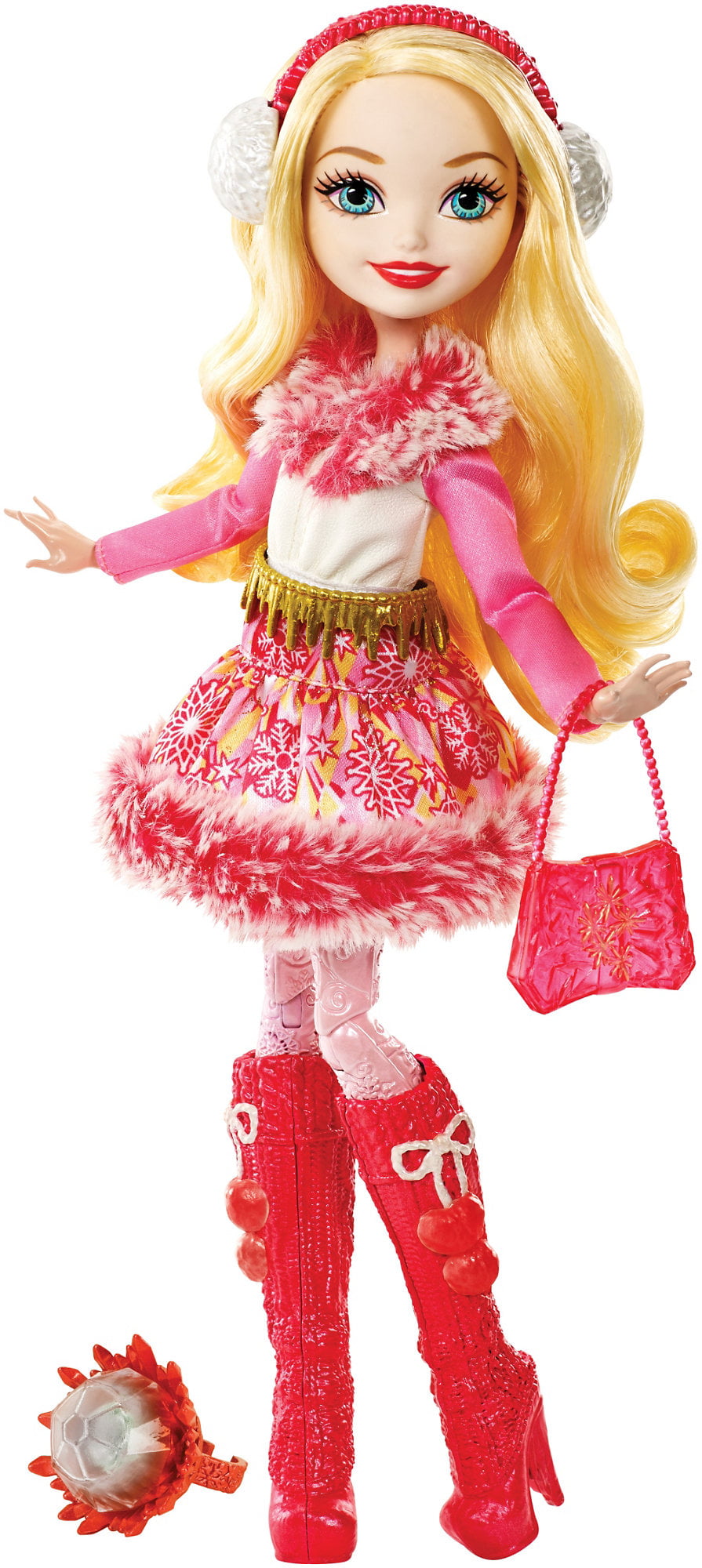 Ever After High Apple White Doll Red Skirt Red Shoes Necklace Molded Top