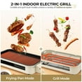 Pukomc Indoor Smokeless Grill, NonStick Cooking Removable Plate