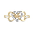 thumbnail image 2 of 10K Yellow Gold Genuine Diamond Women's Infinity Triple Heart Band Ring 1/10 CT, 2 of 4