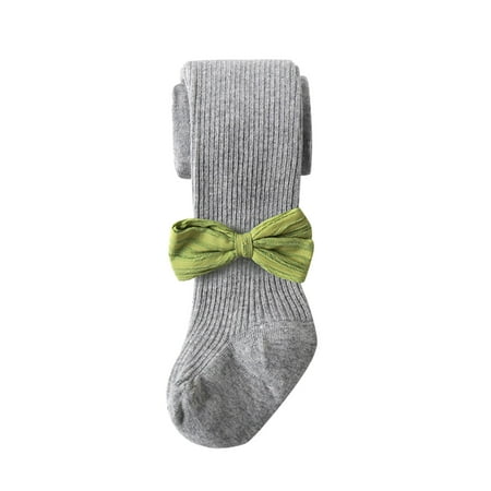 

Baby Girls Pants Solid Color Leggings Warm Outwear Clothes Bow Pantyhose Breathable Comfy Fitness Slacks
