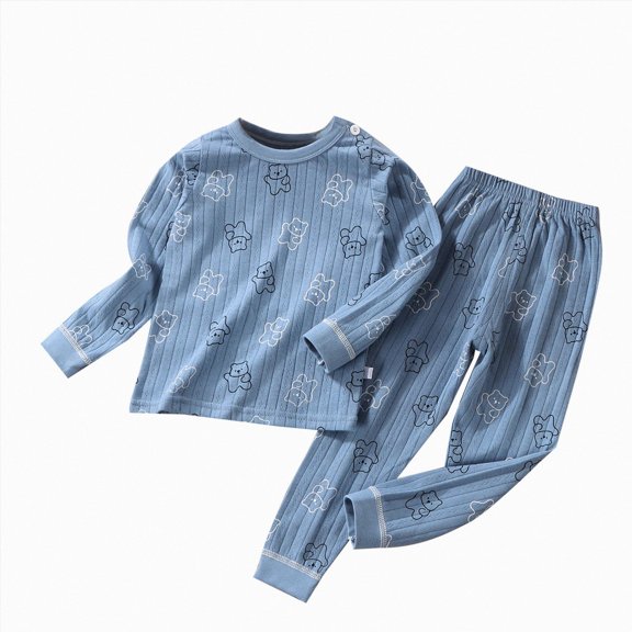 Gubotare Kids Pjs Girls Girls’ 2-Piece Pajama Set - Long Sleeves T-Shirt and Pajama Pants 4T 5T (Blue,4-5 Years)