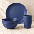 thumbnail image 3 of Homienly Plate abd Bowl Sets, 38-Piece Wheat Straw Dinnerware Set for 8, Unbreakable Plates Bowls & Cups, Dishwasher Safe Outdoor Tableware, Kitchen Dishes, Dark Blue, 3 of 8