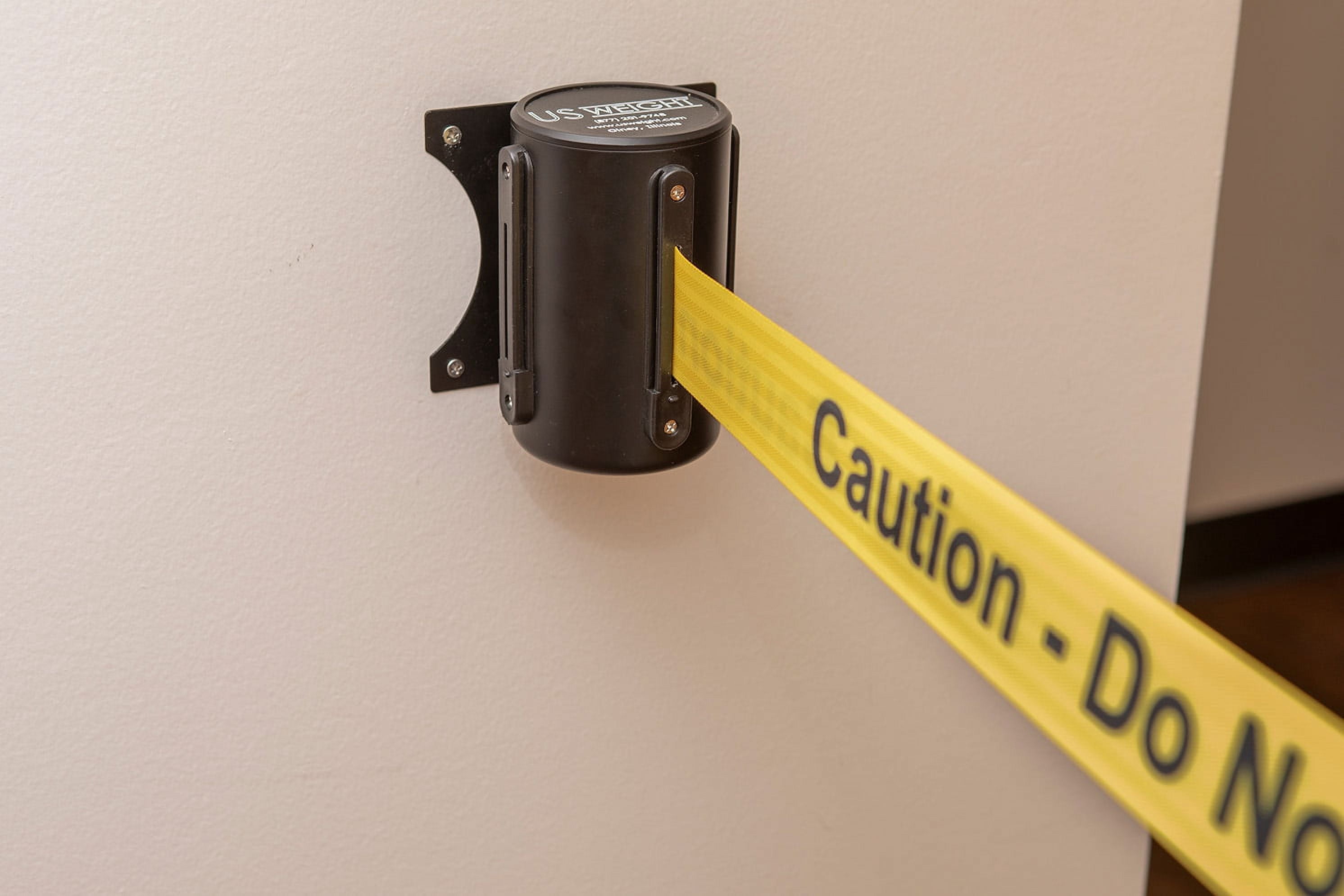 US Weight Wall Mount with Retractable Belt - 8 Foot - For Closing Off Areas for Cleaning or When Safety is a Concern