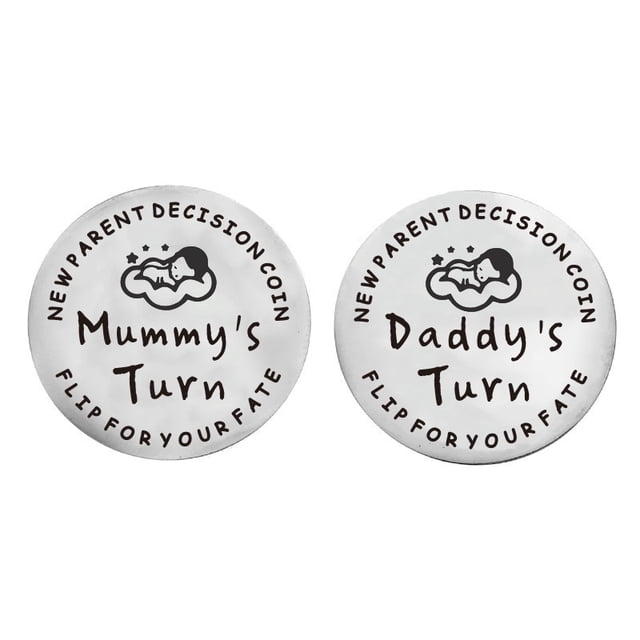 Moneda de decisión de los padres del bebé Moneda de decisión de mamá y papá Moneda conmemorativa Regalo de cumpleaños de Navidad