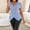 Sky Blue, variant on Stripes Cross V Neck Wrap Blouse for Women Fashion Sexy Slim Fit Short Sleeve Buttons Shirts Casual Cozy Tops