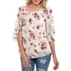 thumbnail image 2 of Camiseta de gasa para mujer,Top de cuello redondo informal de media manga, camiseta de gasa informal, integración sin costuras, 2 of 5
