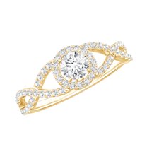 Rosec Jewels Lab Created Diamond Engagement Ring for Women - Designer Ring - EF-VS Quality, 14K Yellow Gold, US 9.50