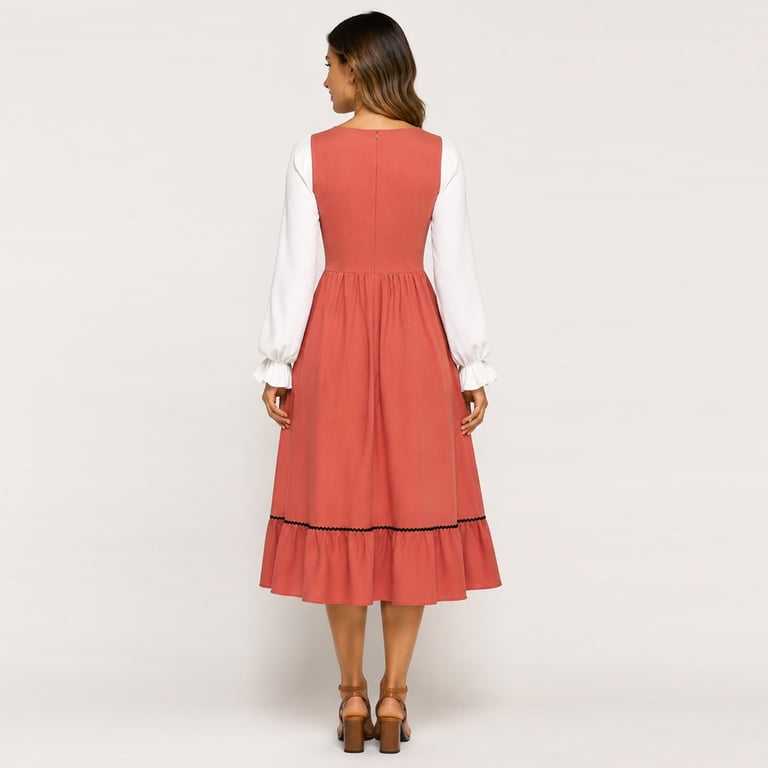 orange peasant dress Vintage Prairie Rose Groove in this dreamy rayon dress in a signature April print with a lace Final Sale Plus Size Spaghetti