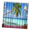 thumbnail image 2 of Cortina de ducha impermeable con paisaje 3D, productos de baño, baño creativo de poliéster. Playa, 2 of 7