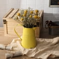 thumbnail image 5 of Yellow Metal Flower Vase Vintage Jug Pitcher Rustic Shabby Chic Decor Farmhouse Kitchen Home Decor, 5 of 5