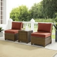 thumbnail image 2 of Bradenton 3Pc Outdoor Wicker Chair Set Sangria /Weathered Brown - Side Table & 2 Armless Chairs, 2 of 12