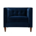 thumbnail image 5 of 2 Piece Set of Tufted Tuxedo Accent Arm Chair in Navy Blue, 5 of 11