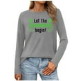thumbnail image 5 of Xuyuer Women St. Patrick's Day Sweatshirts Shamrock Shirt Clover Printed Long Sleeve Irish Gift Casual Loose Fit Tops, 5 of 5
