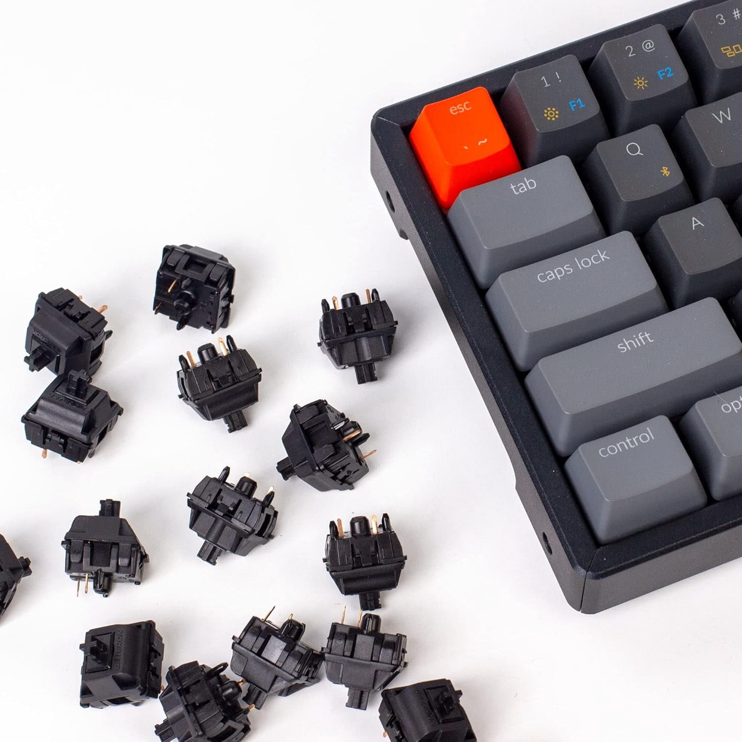 Keyboard switch, 5-pin 55 pre-lubricated through-hole black linear key switches, suitable for mechanical keyboards (35 pcs)