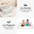 thumbnail image 3 of Kumix Double Floor Bed with Fence Guardrails, Wood Double Twin Floor Beds for Twins, Floor Bed for 1-3, Two Shared Beds, Floor Bed, Easy Assembly, White, 3 of 8