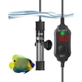 thumbnail image 1 of HAHDAXIA Adjustable 50W Aquarium Heater Submersible Fish Tank Heater Super Short Aquarium Heater with LED Digital Display Thermostat, for Tanks 5-10 Gallons, 1 of 7
