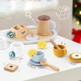 thumbnail image 2 of Juego de té de madera KizKnows, 19 piezas, juego de simulación para niños pequeños, 2 of 9