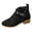 Black, variant on Women's Ankle Boots Classic Side Zipper, Buckle Strap, Comfortable Platform, Round Toe, Low Chunky Heel Comfort Slip On Fashion Boots Black 7.5(40)