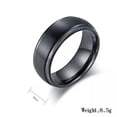 thumbnail image 2 of 8MM Black Matte Silver Rings Wedding Bands Men's Engagement Ring Titanium Steel, 2 of 7