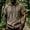 Khaki, variant on BVnarty Men's Summer Solid V Neck Short Sleeve Hooded Linen-Like Top Casual Street Vacation Daily Lightweight Fashion Tee Khaki S