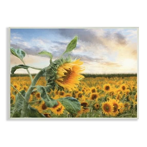 Stupell Industries Bright Yellow Sunflowers Blooming Field Sunshine Sky Photography Unframed Art Print Wall Art, 19x13, by Lori Deiter