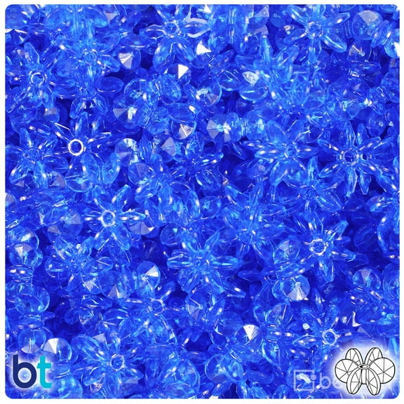 BeadTin Dark Sapphire Transparent 12mm SunBurst Craft Beads (450pcs)