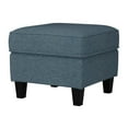 thumbnail image 1 of CorLiving Georgia Linen-Like Upholstered Square Ottoman with Wood Legs, 1 of 4