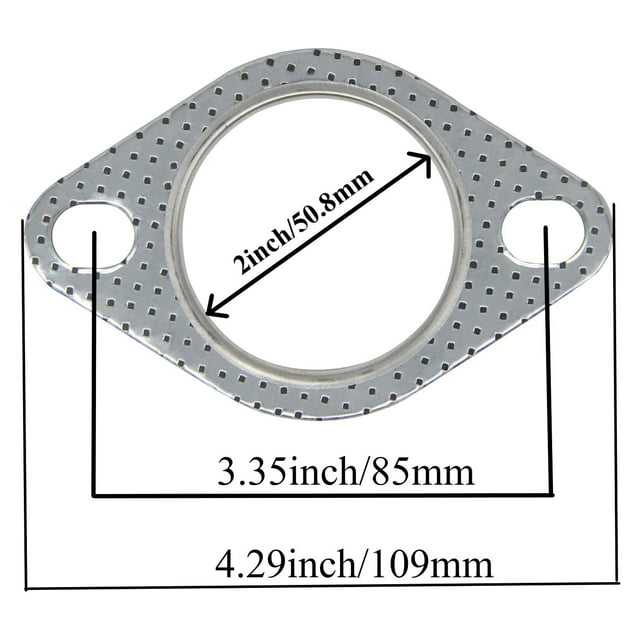 2 Pcs de Joints de Bride d'Échappement, Joints de Collecteur d'Échappement à Boulon, Remplacement des Joints d'Échappement Automobiles, Pièces Automobiles