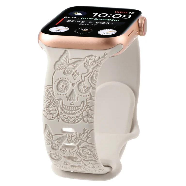 NEW Skull Apple Watch Band Amazon.com: VIQIV Leather Skull Cuff Bracelet Compatible  main image 2