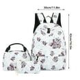 thumbnail image 4 of HengDidi Floral Print Backpack Purse & Pouch 3-Piece Set - Lightweight Water-Resistant Travel Bookbag with Adjustable Straps, Large Capacity for College, Work, Commute, and Outdoor Activities, 4 of 5