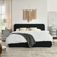 thumbnail image 4 of King Size Storage Upholstered Hydraulic Platform Bed with Integrated Headboard, Chenille Fabric, Black, 4 of 9