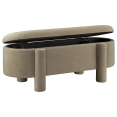thumbnail image 2 of Bouclair Taupe Fabric Ottoman with Storage, 2 of 5