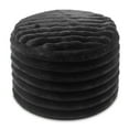 thumbnail image 5 of Jaxx Paran Pouf Ottoman, Small, Faux Fur, Modern Accent, Black, 5 of 6