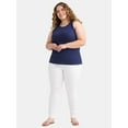 thumbnail image 2 of Terra & Sky Women's Plus Size High Neck Rib Tank Top, Sizes 0X-4X, 2 of 5