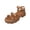 Brown, variant on Women's Casual Platform Sandals Open Toe Chunky Platform Sole Multi-Strap Design Adjustable Ankle Buckle Brown,9