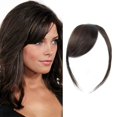 thumbnail image 1 of Flequillo con clip Flequillo lateral grueso Flequillo de cabello humano real Flequillo natural Clip en flequillo lateral Extensiones de cabello con flecos rectos (marrón oscuro, co, 1 of 5