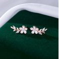 thumbnail image 3 of Faty-T Solid 925 Sterling Silver Flower Stud Earrings for Women Teens CZ Leaf Post Stud Earrings Pearl Flower Studs, 3 of 6