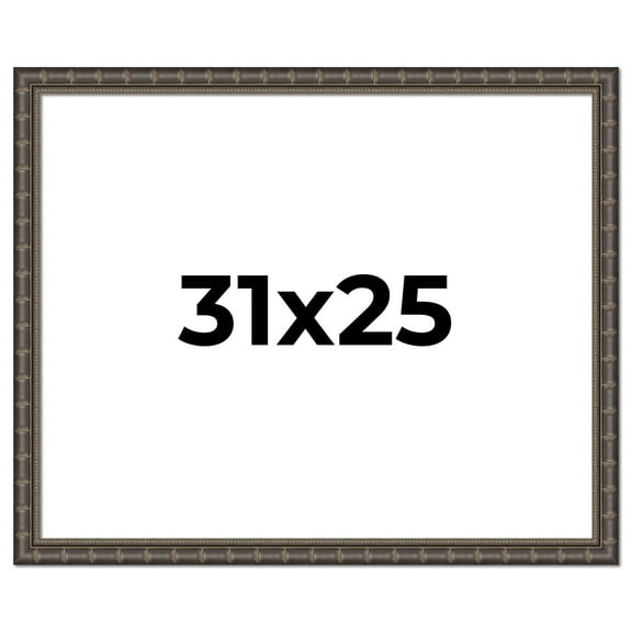 31x25 Frame Black Bamboo Solid Wood Picture Frame Width 1.5 Inches | Interior Frame Depth 0.5