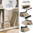 thumbnail image 6 of Hearth & Harbor Ottoman Storage Bench, Linen 30" Foot Stool Ottoman With Storage, Taupe, 6 of 8
