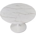 thumbnail image 2 of Pemberly Row 48" Round Faux Marble Top Dining Table with White Base, 2 of 5