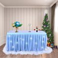 thumbnail image 4 of Thread Ribbon Table Skirt with LED Light for Wedding Party Decoration blue 9FT*30in, 4 of 8