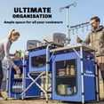 thumbnail image 5 of Outsunny Camping Kitchen Table, Portable Folding Camp Kitchen, Aluminum Cook Station with 3 Fabric Cupboards, Windshield, Carrying Bag, Blue, 5 of 10
